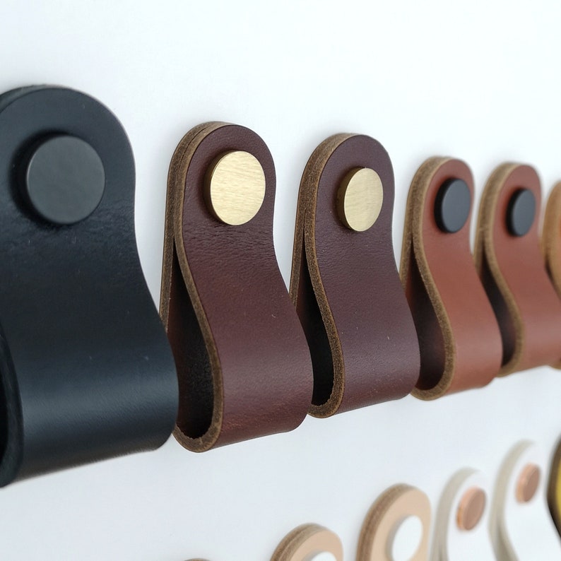 Leather Drawer Handle / Leather Drawer Pull / Dresser Handles Etsy UK