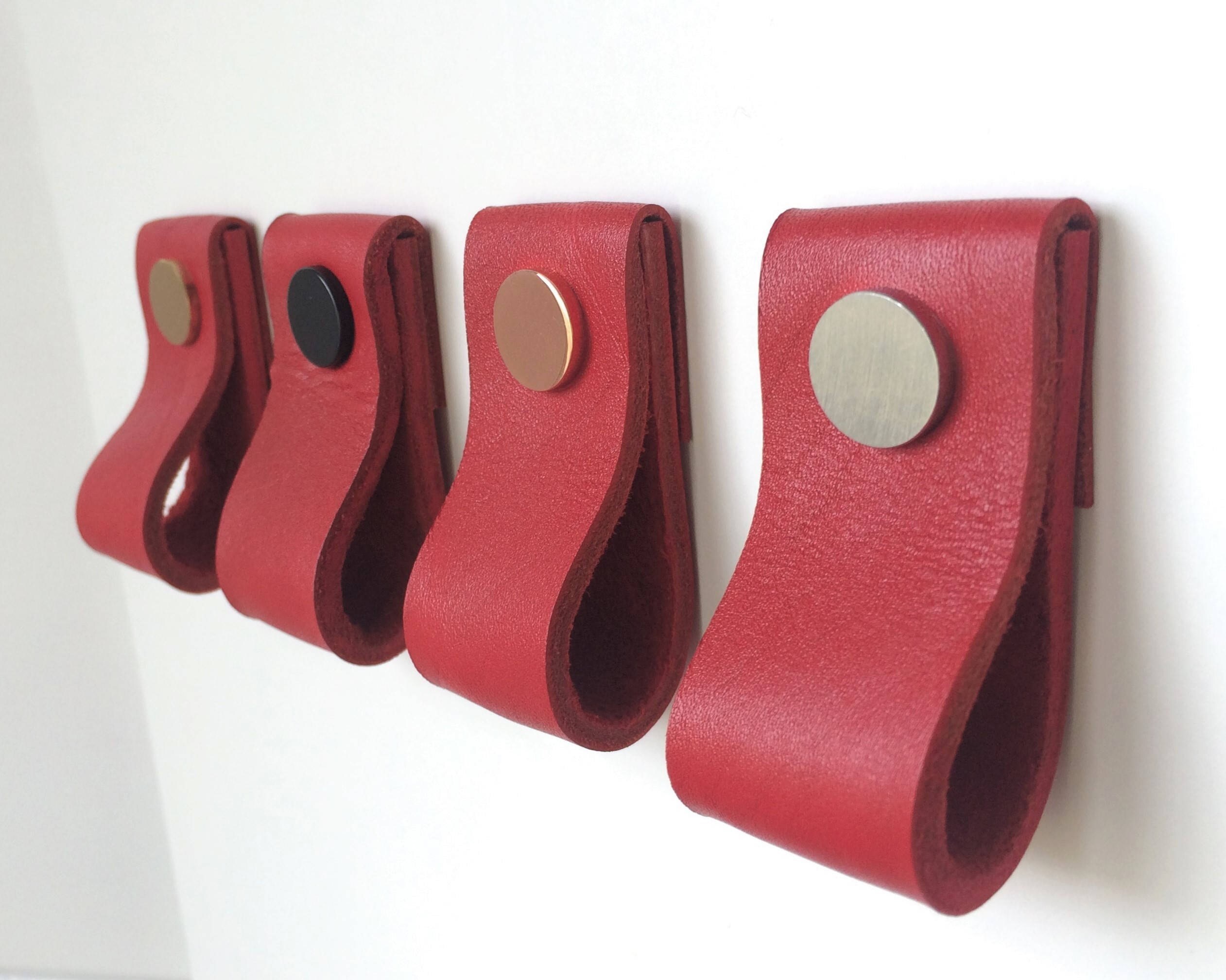 Leather Pull Leather Drawer Pull Leather Handle Leather Etsy