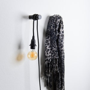 Black wall hook/ Wood wall peg / black coat hook