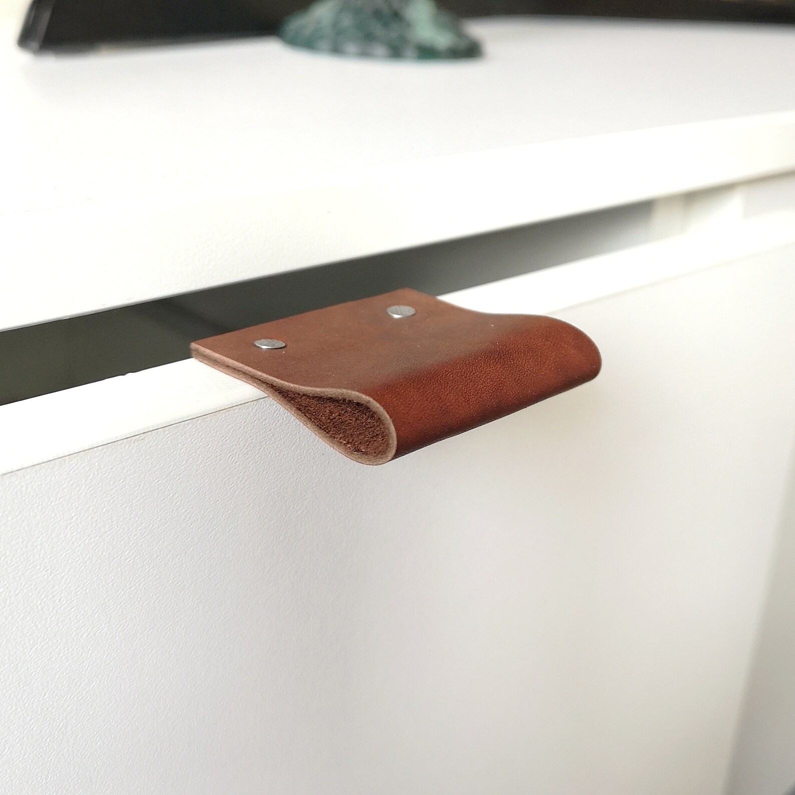 Leather drawer pulls / Leather pulls / Dresser handles / Etsy