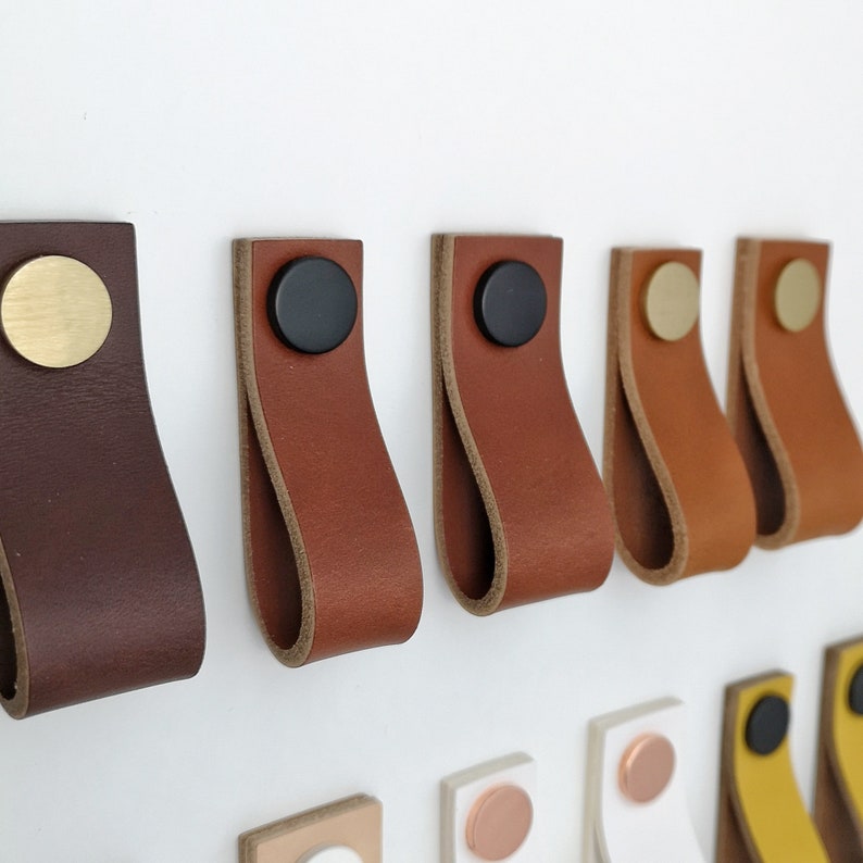 A wide variety of high-quality handmade Leather drawer pulls and leather cabinet pulls to upgrade your furniture pieces to which you want to give a new look. The leather pulls are Made in Germany by Rowzec Design using the finest materials.