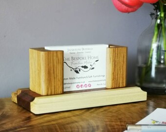 BUSINESS CARD HOLDER made from Mixed Hardwoods