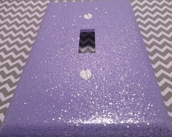 Pretty Princess Lilac & Silver Glitter / Bling Light Switch Plates, Outlet Covers, Rockers / Light Purple Lavender Wall Décor / Gift For Her