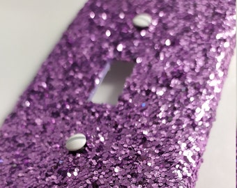Lovely Lavender Glitter / Bling Light Switch Plates, Outlet Covers, Rockers /Kawaii Unicorn Décor /Baby's Purple Nursery Room /Girly Bedroom