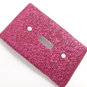 Hot Pink Glitter Bling Light Switch Plates, Rockers, & Outlet Covers Pink Décor Cute Girly Lighting Baby's Nursery Room Décor image 1