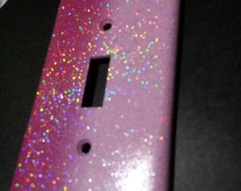 Pastel Pink & Berry Pink Ombré / Sparkle Bling Light Switch Plates, Covers, Rockers / Holographic Glitter / Girls Nursery Room / Cute Kawaii