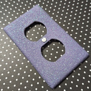 Extra Fine Iridescent Lavender Glitter Sparkle Bling Light Switch Plates, Rockers, Outlet Covers, Safety Plugs Cute Kawaii Girly Nursery image 1