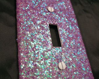 Chunky Iridescent Lavender Glitter / Sparkle Bling Light Switch Plates, Outlet Covers, & Rockers / Cute Nursery Room Decor / Unicorn Décor