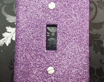 Shiny Lavender Purple Glitter Bling Light Switch Plates, Outlet Covers, Rockers, Safety Plugs / Sparkle / Lighting Décor /Cute Gifts for Her