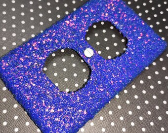 Chunky Color-Shift Purple+Pink+Blue Glitter / Bling Light Switch Plates, Outlet Covers, & Rockers / Sparkle Home Decor / Cute Home Lighting