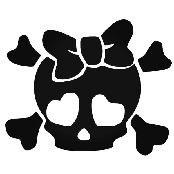 Décalcomanie Fenêtre Tête De Mort Et Os Croisés - 5" De Haut, Couleur Au Choix, Cadeau Original