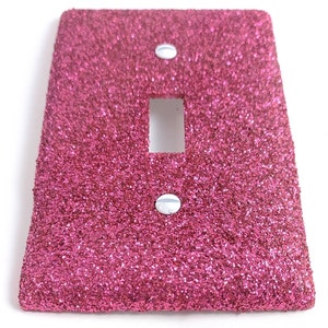 Hot Pink Glitter Bling Light Switch Plates, Rockers, & Outlet Covers Pink Décor Cute Girly Lighting Baby's Nursery Room Décor image 5