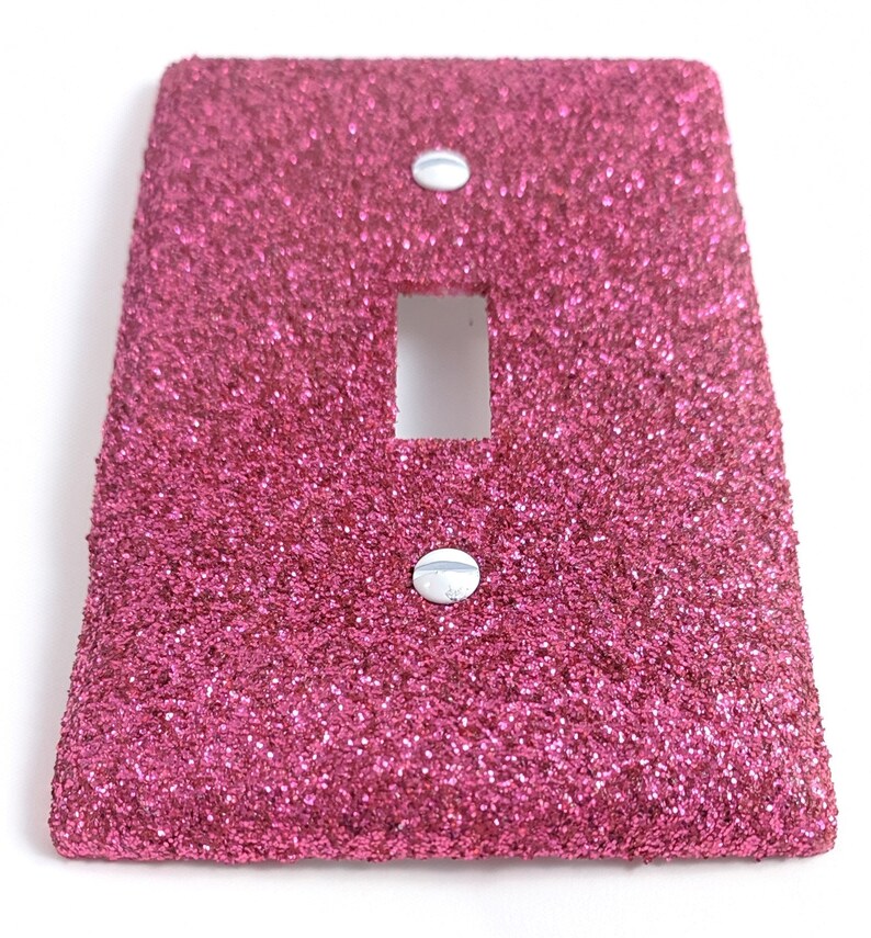 Hot Pink Glitter Bling Light Switch Plates, Rockers, & Outlet Covers Pink Décor Cute Girly Lighting Baby's Nursery Room Décor image 5