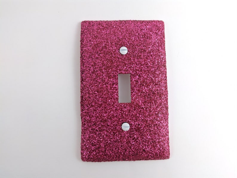 Hot Pink Glitter Bling Light Switch Plates, Rockers, & Outlet Covers Pink Décor Cute Girly Lighting Baby's Nursery Room Décor image 3