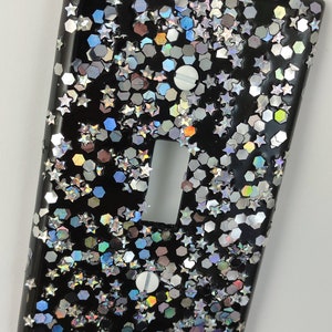 Miroir noir Shine Holographic Glitter Plaques décoratives dinterrupteur de lumière, rockers, et couvertures de sortie Décor goth mignon Décor Bling scintillant image 1