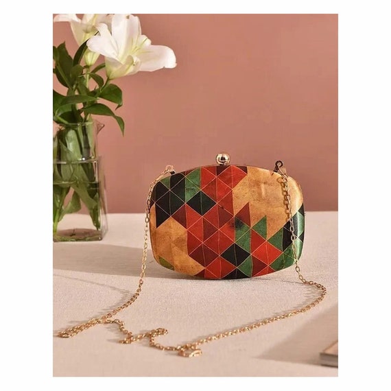 Multicolored Handcrafted Printed Silk Clutch Shoulder Bag Handbag Evening Clutch Etsy