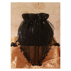 Cartera bordada en negro: elegante bolso de mano para bodas, fiestas y ocasiones especiales, elegante bolso de noche