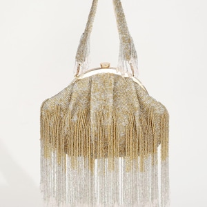 Cartera bordada en oro: elegante bolso de mano para bodas, fiestas y ocasiones especiales, elegante bolso de noche
