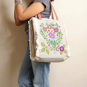 Beige Handcrafted Jute Tote Bag - Everyday Summer Shoulder Bag