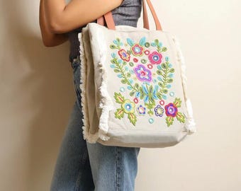 Sac fourre-tout en jute fabriqué à la main beige - Sac à bandoulière estival pour tous les jours