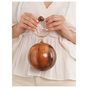 Brown Handcrafted Wooden Clutch - Handbag - Evening Clutch