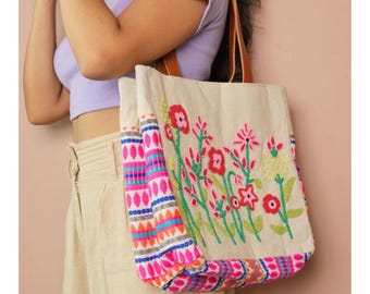 Sac fourre-tout en jute fabriqué à la main beige - Sac à bandoulière estival pour tous les jours