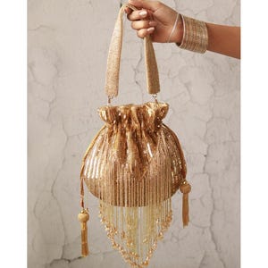 Cartera bordada en oro: elegante bolso de mano para bodas, fiestas y ocasiones especiales, elegante bolso de noche