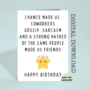 Chance Sarcasm, Gossip and Hatred *Birthday Edition* Print At Home Digital Download Card |*Digital File No Physical Item Will Be Shipped*