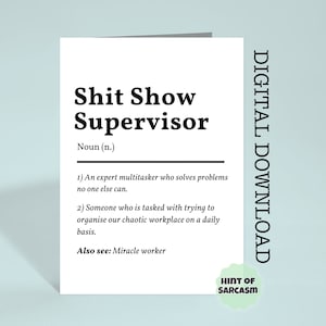 Shit Show Supervisor *Multitasker-editie* Print at Home Card Digitaldownload |Print at home|*Digitaal bestand Er wordt geen fysiek item verzonden*