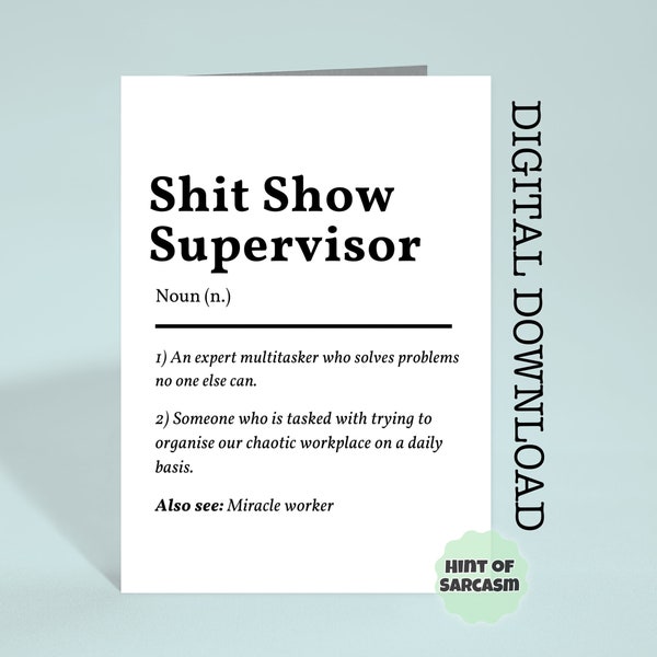 Shit Show Supervisor *Multitasker edition* Print at Home Card Digitaldownload |Print at home|*Digital File No Physical Item Will Be Shipped*