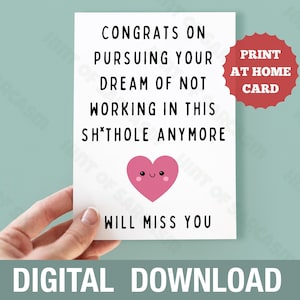 Ne fonctionne pas dans cette carte sh*thole * édition coeur sourire * impression à la maison carte de téléchargement numérique | * fichier numérique aucun article physique ne sera expédié *