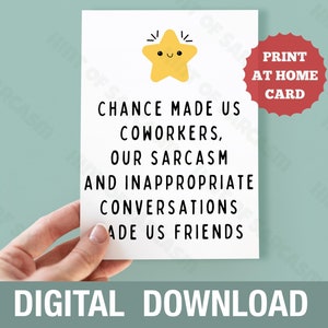 Le hasard a fait le sarcasme de nos collègues * Édition Smile Star * Carte de téléchargement numérique à imprimer à la maison | * Fichier numérique, aucun article physique ne sera expédié *