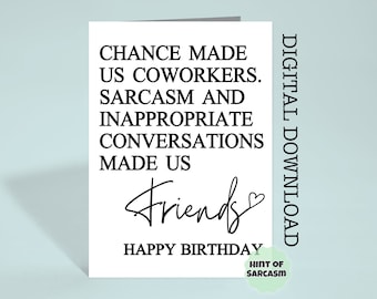 A Chance Made Us Coworkers Happy Birthday Card Digital Download |  Print at home | *Digital File No Physical Item Will Be Shipped*