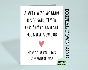 A Very Wise Woman New Job Print at Home Card Digital Download |  Print at home | *Digital File No Physical Item Will Be Shipped*