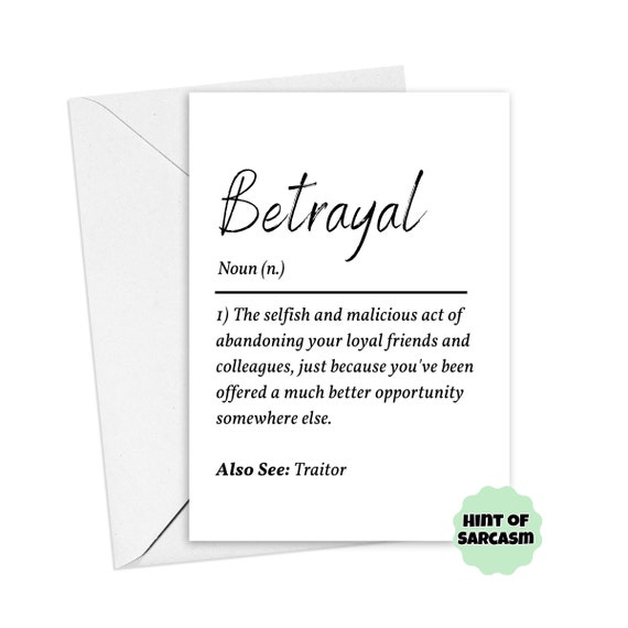 Traitor Definition Print at Home LeavingCard Digital download |Print at  home|*Digital File No Physical Item Will Be Shipped*