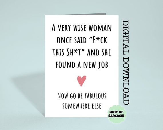 A Very Wise Woman New Job Print at Home Card Digital Download - Etsy ...
