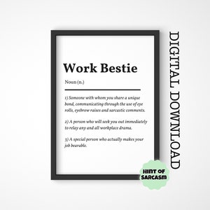 A4 + A5 Work Bestie Digital Download Print |  Print at home | *Digital File No Physical Item Will Be Shipped*