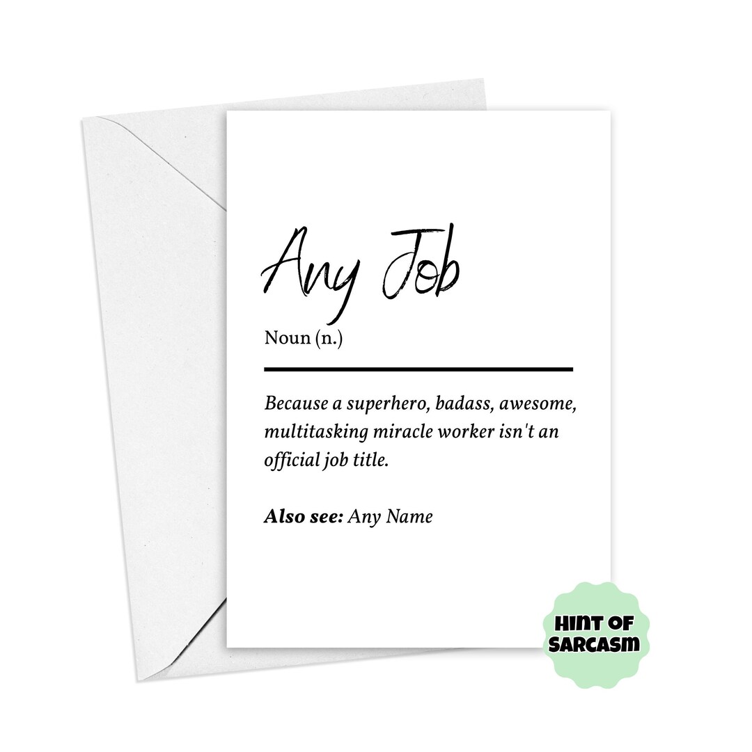 A5 Personalised Coworker Definition Card Coworker Leaving Card