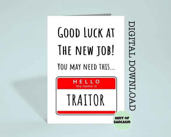 A5 Traitor Definition Card: Coworker Card Funny Coworker 