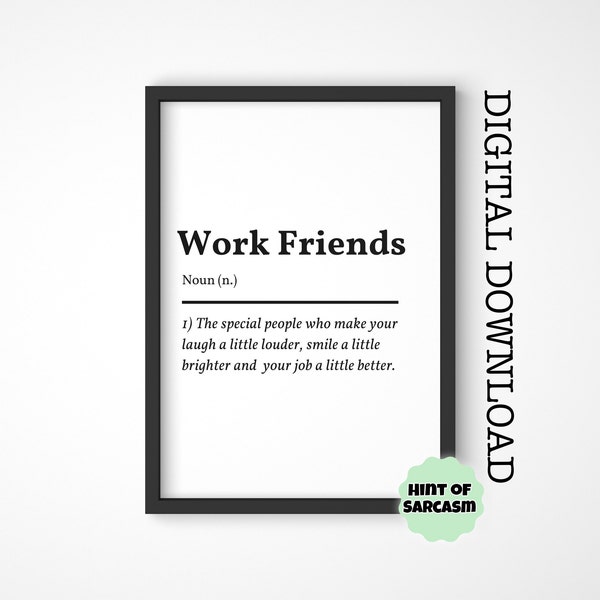 A4 + A5 Work Friends Digital Download Print |  Print at home | *Digital File No Physical Item Will Be Shipped*