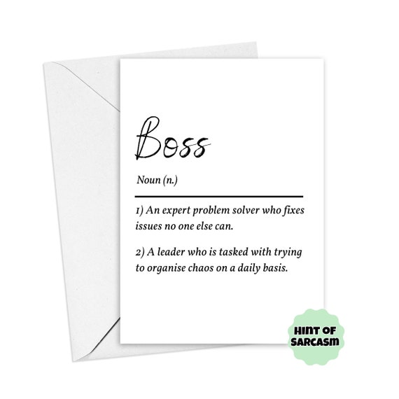 A5 Boss Definition Boss Card Manager Appreciation Etsy