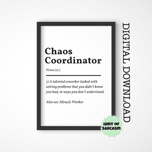 A4 + A5 Chaos Coordinator Digital Download Print |  Print at home | *Digital File No Physical Item Will Be Shipped*