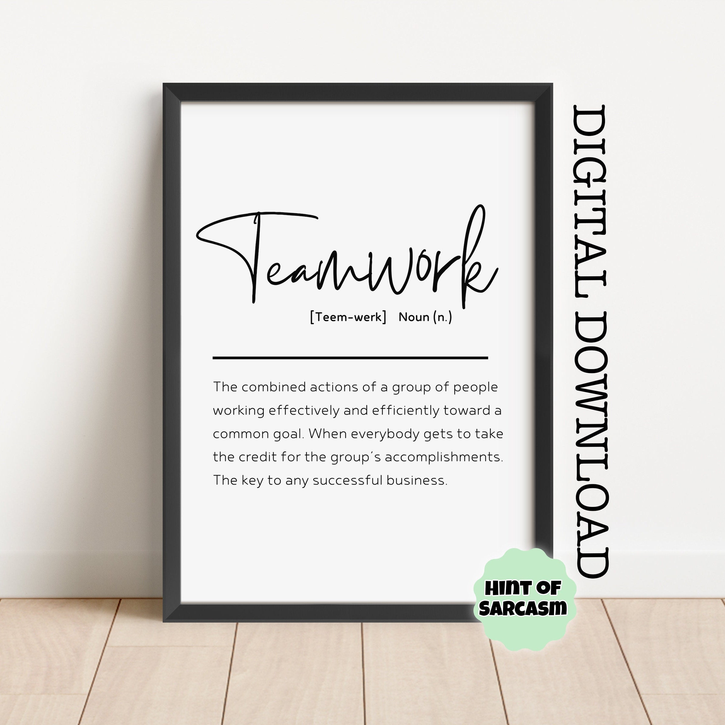 Teamwork Definition Digital Download Print Print at Home - Etsy UK