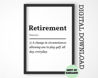 A4 + A5 Retirement *Golf Edition* Definition Digital Download Print |  Print at home | *Digital File No Physical Item Will Be Shipped*