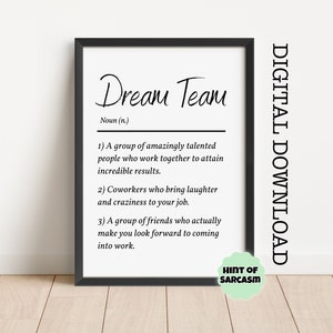 Dream Team Digital Download Print |  Print at home | *Digital File No Physical Item Will Be Shipped*