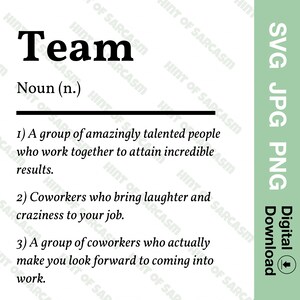 Definición del equipo Descarga digital SVG JPG PNG /*Solo archivos digitales No se enviará ningún artículo físico*