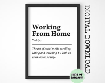 A4 + A5 Working From Home Digital Download Print *Laptop Nearby Edition* |  Print at home | *Digital File No Physical Item Will Be Shipped*