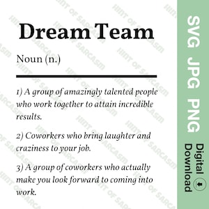 Definicja Dream Team Pobierz cyfrowo SVG JPG PNG |*Tylko pliki cyfrowe Nie wysyłamy fizycznego przedmiotu*