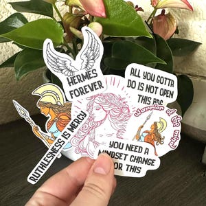 EPIC the Musical Sticker Pack / Adesivo in vinile opaco / Mitologia greca / Impermeabile / Guerriero / Circe / Hermes / Atena