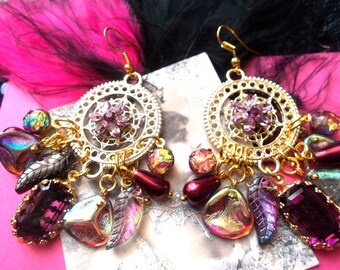 Earrings Bohemian beads Czech Bohemian glass